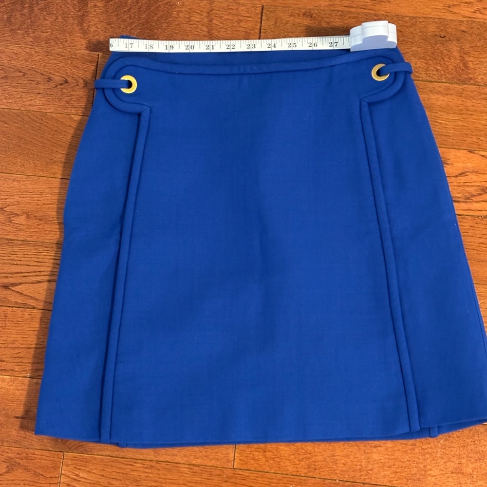 Vintage TORY BURCH Royal Blue Mini Skirt w Grommet Detail and Pockets - Size 0